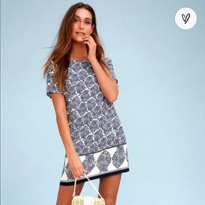 Lulu’s Blue/White Paisley Shift Dress